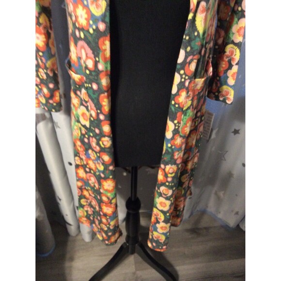 LulaRoe Sariah Girls 12 Open Front Cardigan Sweater Shrug Floral Print - Picture 4 of 5